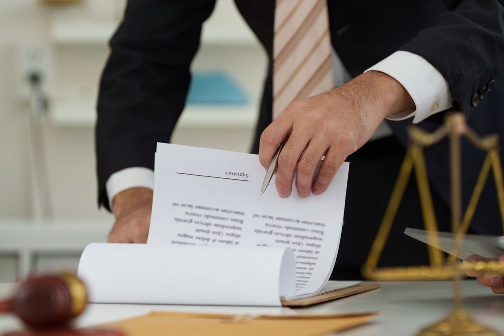Man looking at the papers