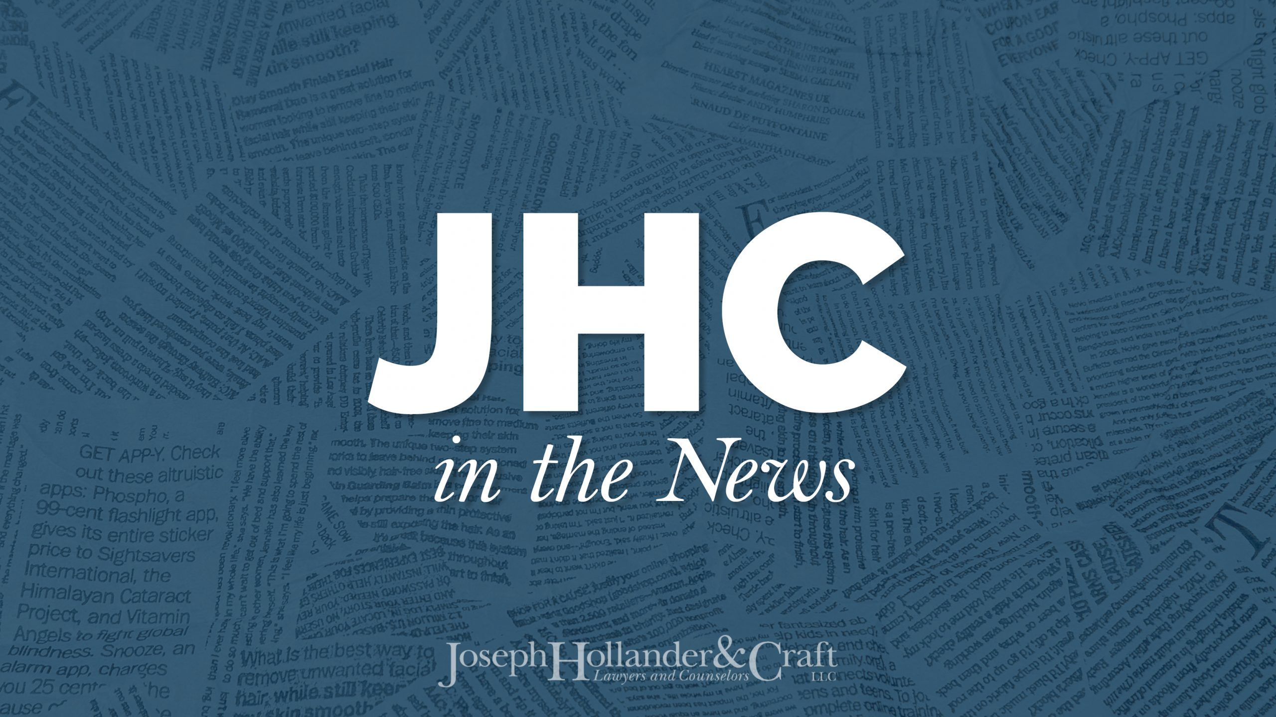 
                    JHC in the News - newspaper background