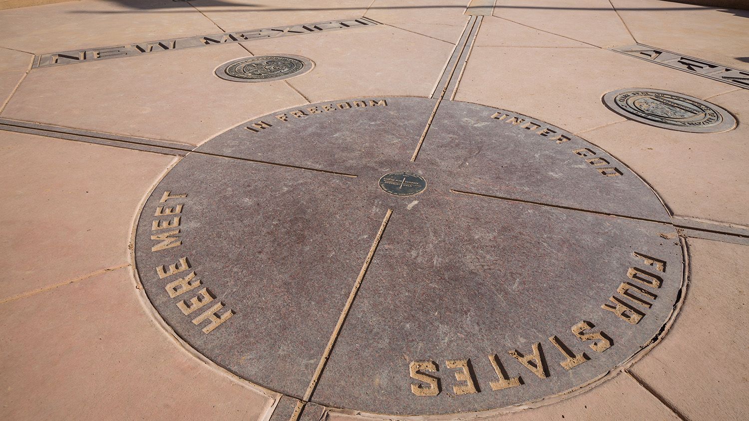 
                    Four Corners Monument up close